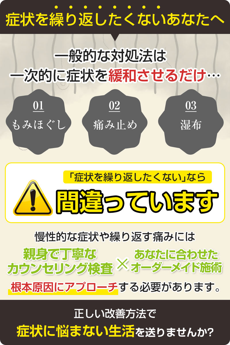 症状を繰り返したくないあなたへ